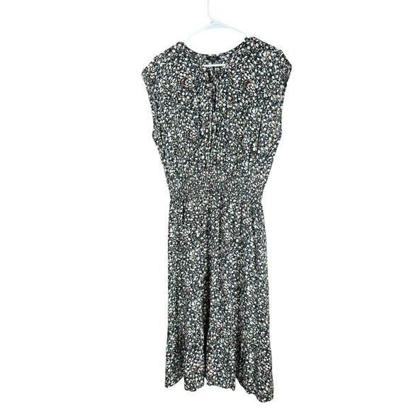 Rails Dress Women L Black Ashlyn‎ Ivy Floral Midi Classic Smocked Waist Blouson - Picture 1 of 7